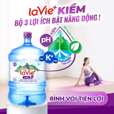 La Vie+ Kiềm 18.5L (BÌNH VÒI) | La Vie+ Kiềm có khoáng thiên nhiên